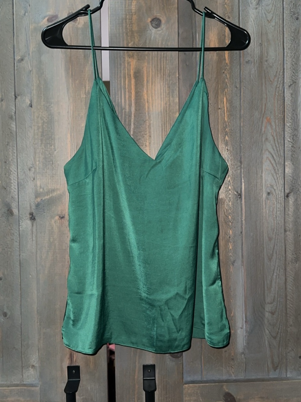 Lulus Green V-Neck Satin Tie Back Cami Tank Top XL - Picture 3 of 6